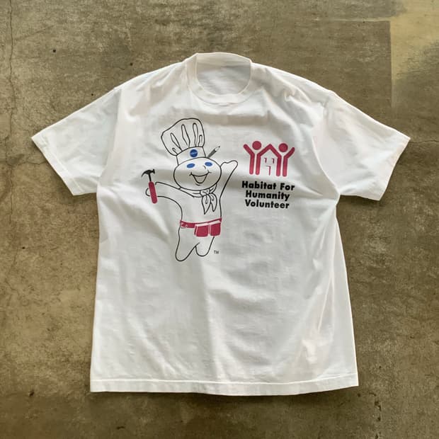 90s 필스버리 도우보이 X 해비타트 자원봉사 프로모션 티셔츠