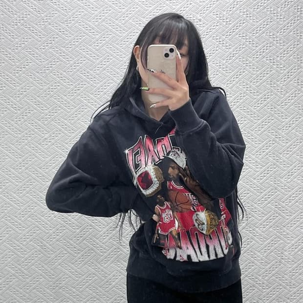 나이키 마이클 조던 올드스쿨 스트릿힙합 프린팅 후드티 S C08780