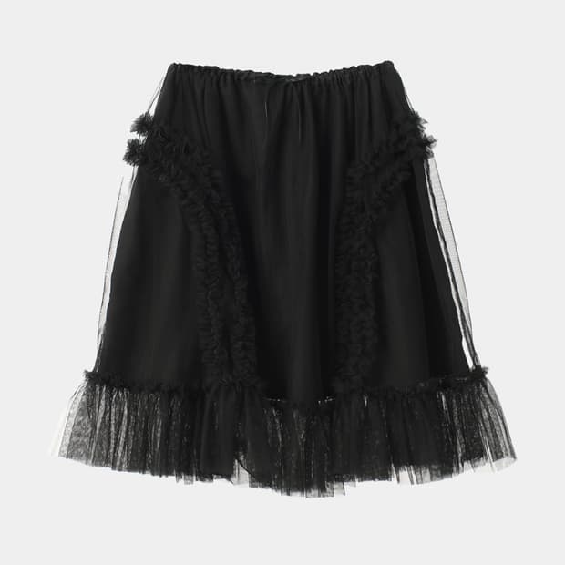 BANDING RUFFLE SHA SKIRT - BLACK