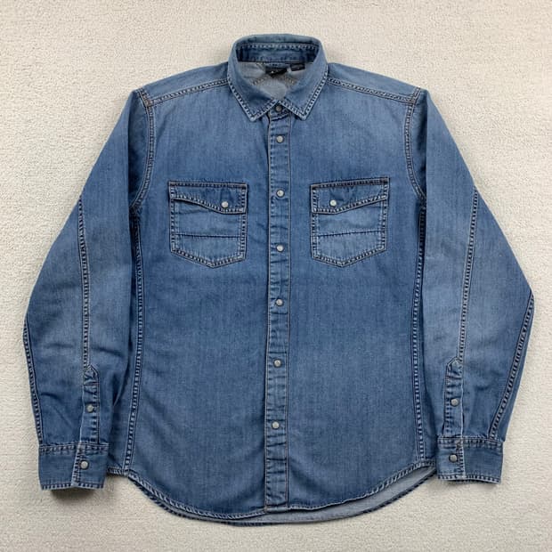 아르마니 익스체인지 투포켓 웨스턴 데님셔츠