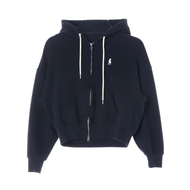 YALE 핸섬댄 자수 크롭 후드 집업