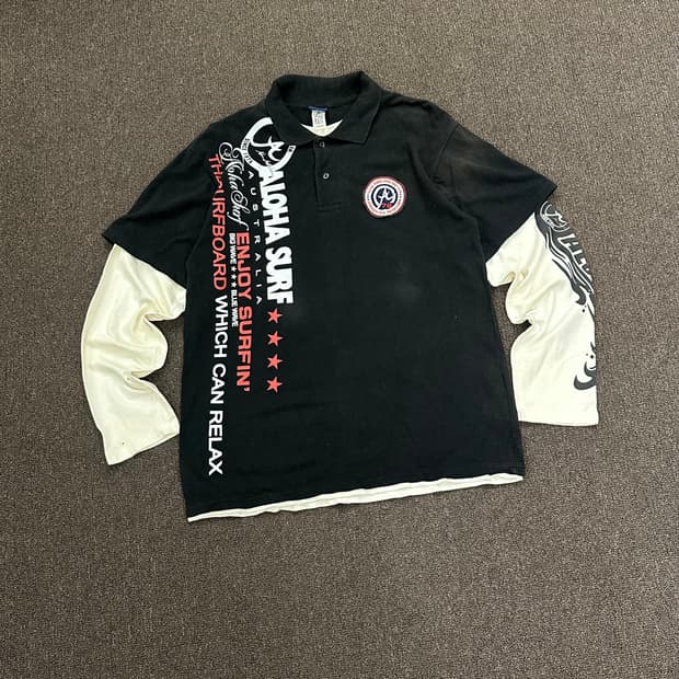 XL)Japanese vintage 그래픽 블랙 레이어드 긴팔