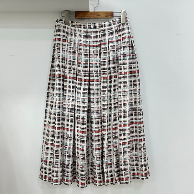 버버리 실크 스커트