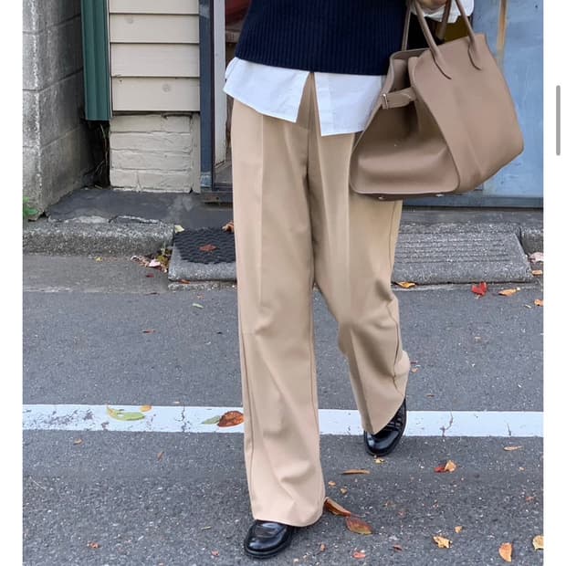 원로그 윈터 핀턱 슬랙스 베이지 S