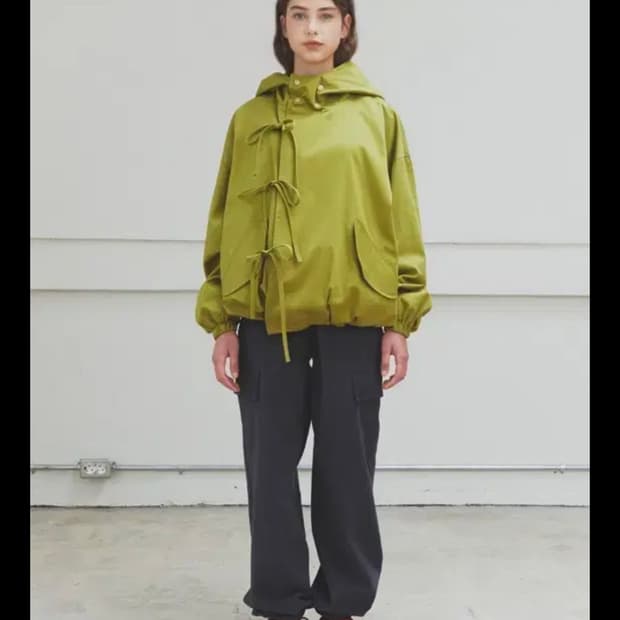 페스토 리본 후드 pesto hooded ribbon jacket oli