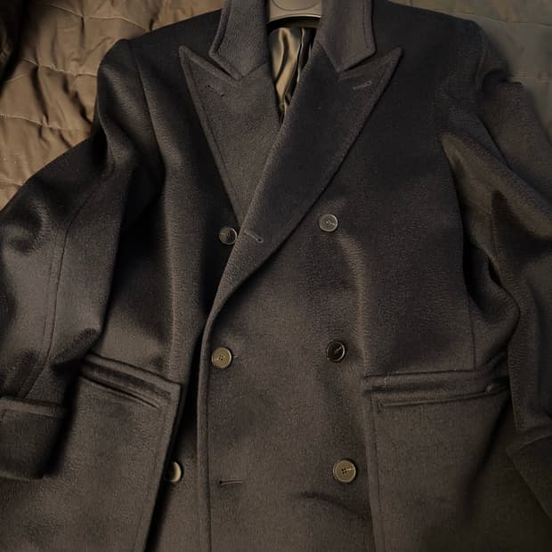 드러그옴므 피크드 라펠 폴로코트