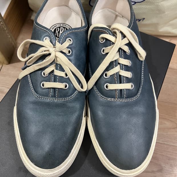 RRL 더블알엘 인디고 다잉 레더 덱 슈즈 270