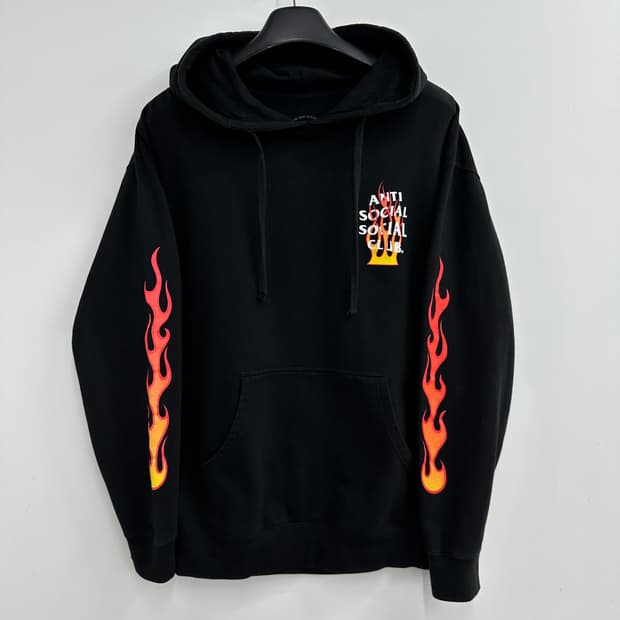 100 안티소셜소셜클럽 플레임 남자 후드티