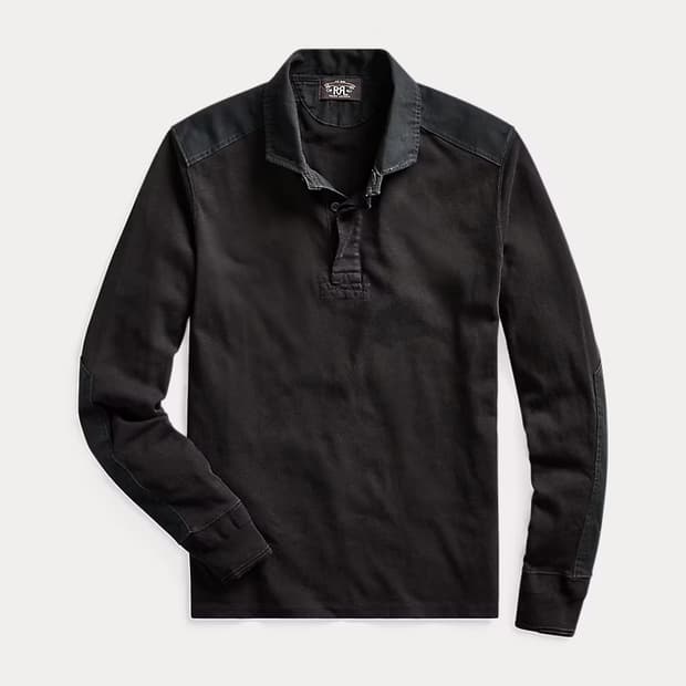 RRL 인디고 코튼 저지 럭비셔츠