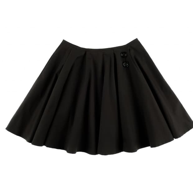 온스카 코튼 플레어 스커트 블랙