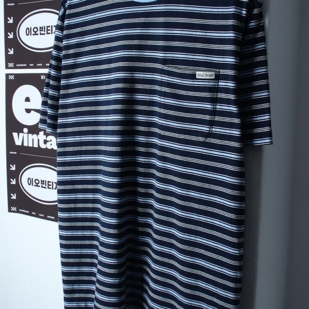 (L-XL) 애프터프레이 반팔 티셔츠 스트라이프 포켓-H35886