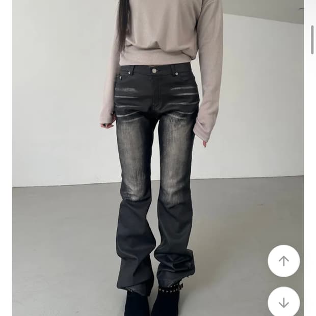 이너뮤트 캣 워싱 레더 팬츠 