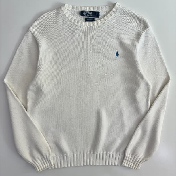 Polo 폴로 랄프로렌 화이트 라운드 니트