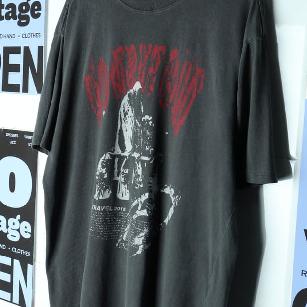 (L-2XL) 트레블 반팔 티셔츠 락티 피그먼트 Y2K 유행-7AFA