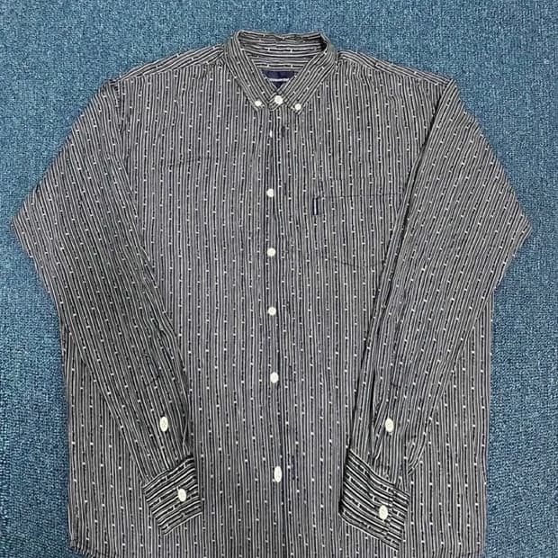 디스이즈네버댓 Logo Stripe Shirt Navy/Grey