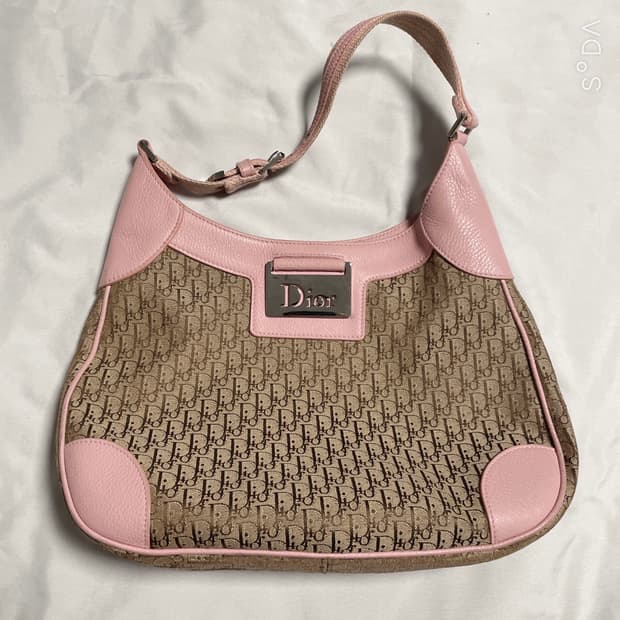 디올 오블리크 핑크 숄더백