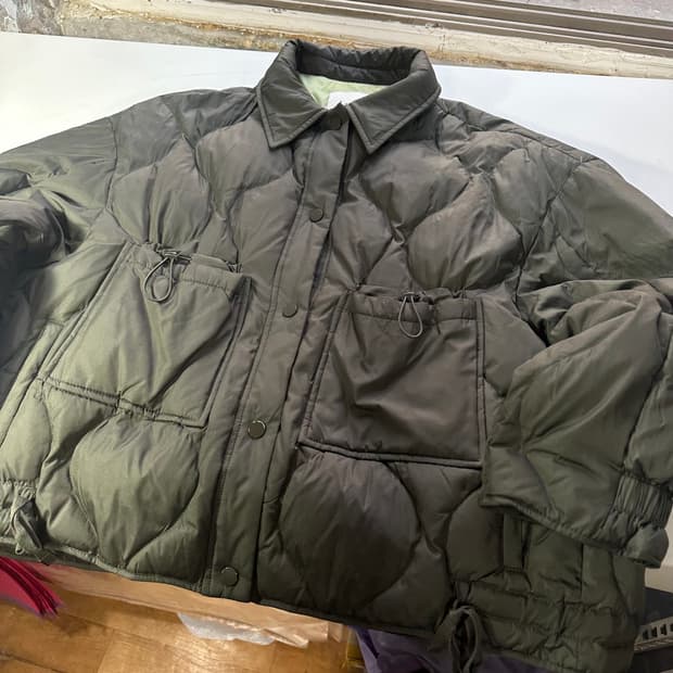 우먼L-XL 라피아프 딥브라운 오버핏 덕다운패딩