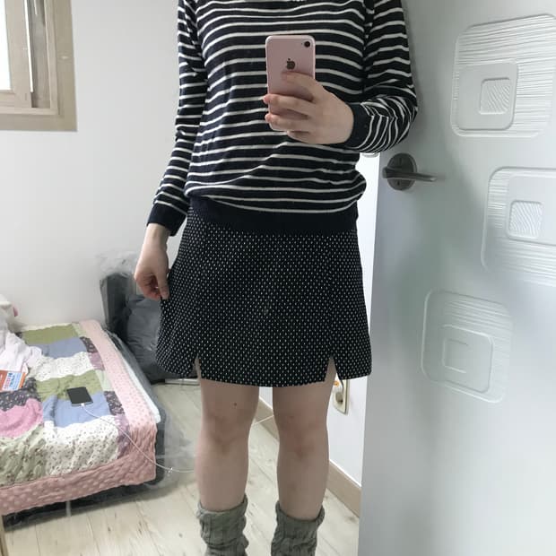 dot short daliy skirt