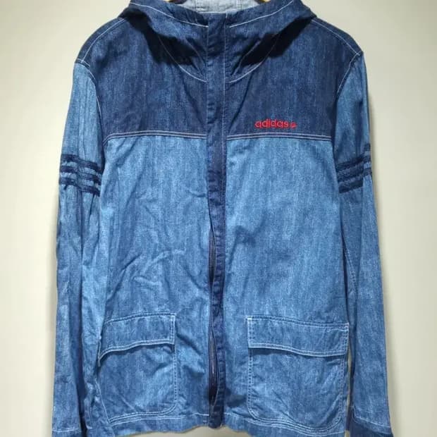 아디다스 데님 후드 집업 ~F