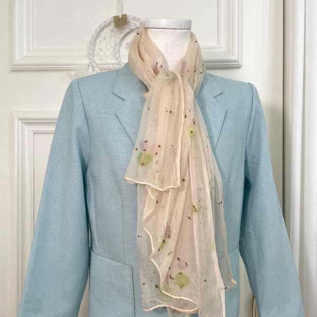 coral nutural point sheer scarf