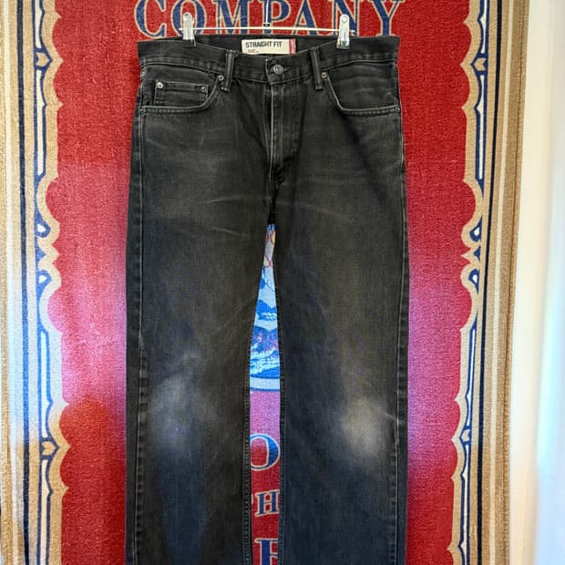 리바이스 505 흑청 33/32 워싱