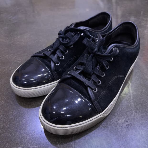 랑방 벨루어 스웨이드 레더 블랙 스니커즈 6 (250)