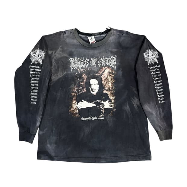 빈티지 90s 크레이들 오브 필스 롱슬리브 티셔츠