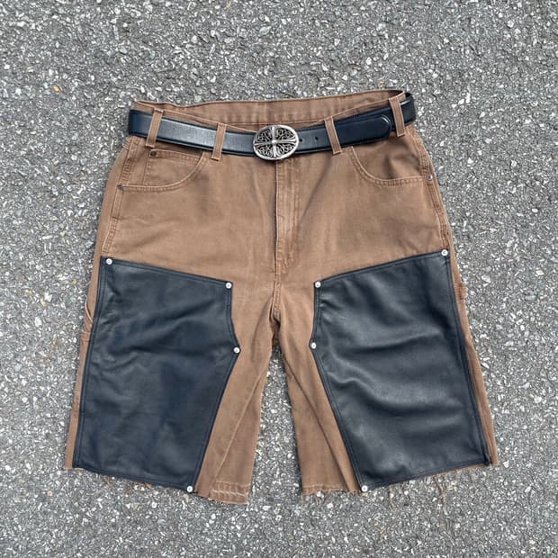 Vintage dickies leather 더블니 버뮤다 쇼츠