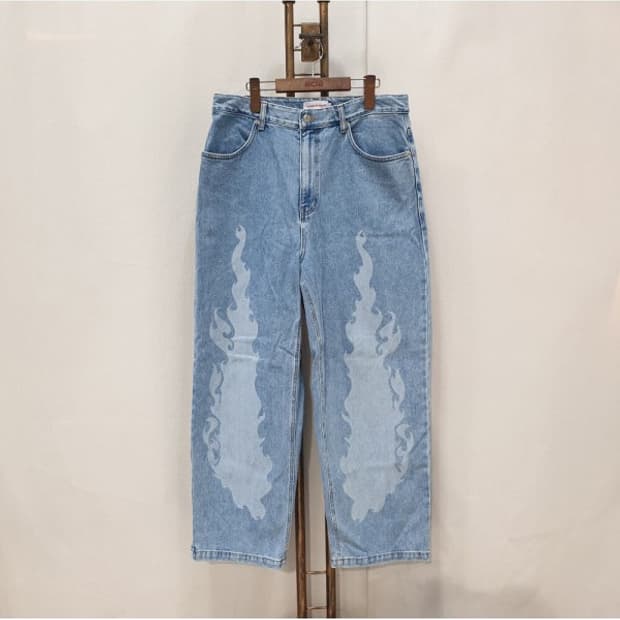 아카이브볼드 버닝데님 와이드팬츠 L