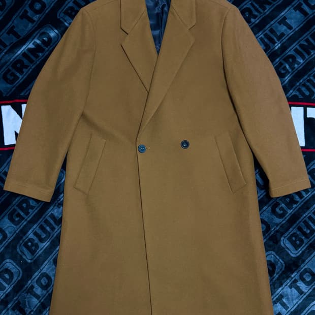 자라 더블 브레스티드 릴렉스 핏 코트 토바코 카멜