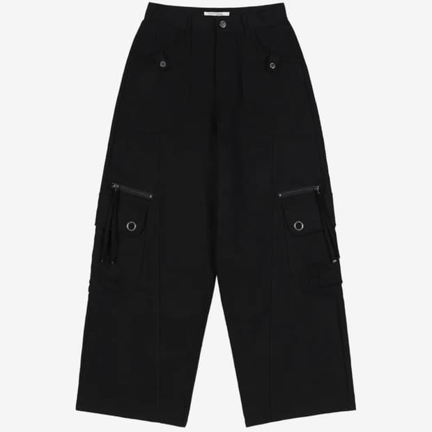 팬시클럽 크로스 포켓 카고 팬츠 (BLACK) F25ZD976