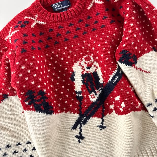 (Rare) 90s 폴로 랄프로렌 다운힐 스키어 울 스웨터