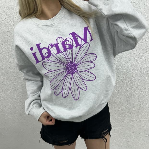 마르디 메르크디 연보라 센터로고 백멜란지 맨투맨