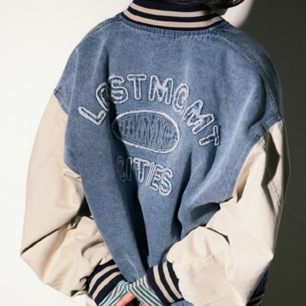 [M] LMC 엘엠씨 데님 바시티 자켓