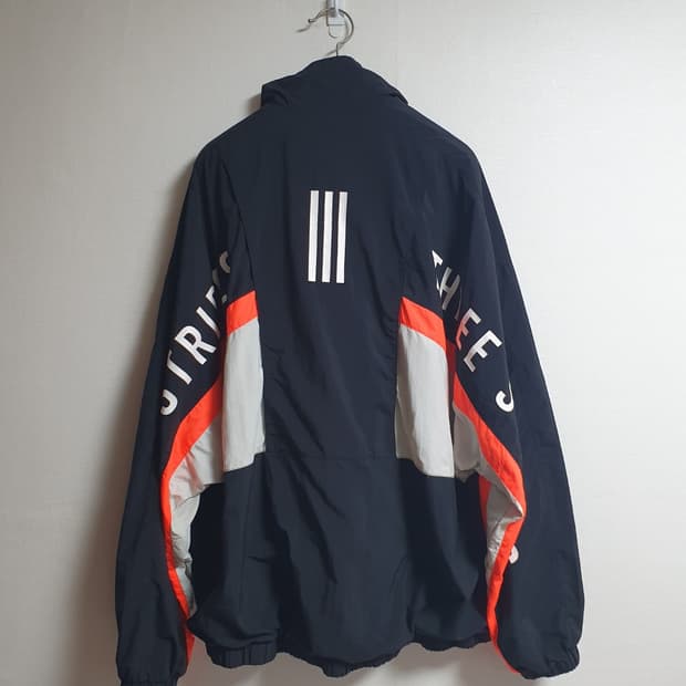 아디다스 바람막이 오버핏 컬러블록 윈드자켓 블랙 XL