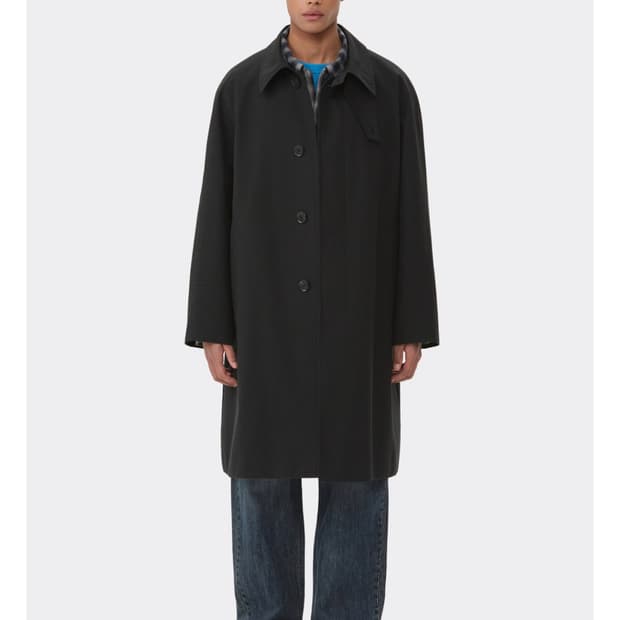 커스텀멜로우 Black Cotton Balmaccan Coat 코트
