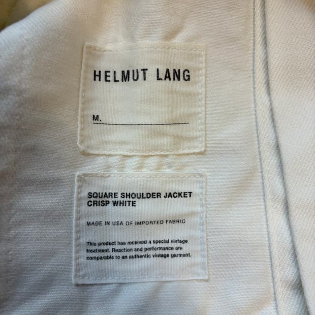 헬무트랭 스퀘어 숄더 자켓 화이트