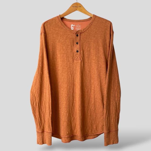 (L)GAP 갭 헨리넥 긴팔티셔츠