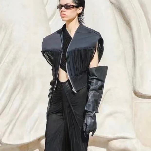 24ss 릭오웬스 런웨이 베이비카프스킨 비치롱 글로브