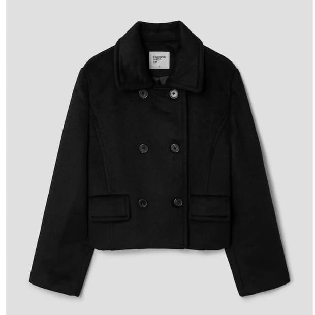 에잇세컨즈 더블 숏자켓 블랙 L