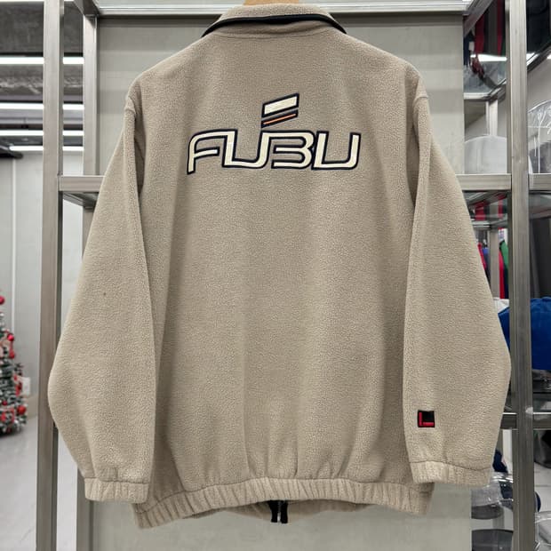 FUBU 00s 아플리케 백로고 플리스 자켓 베이지