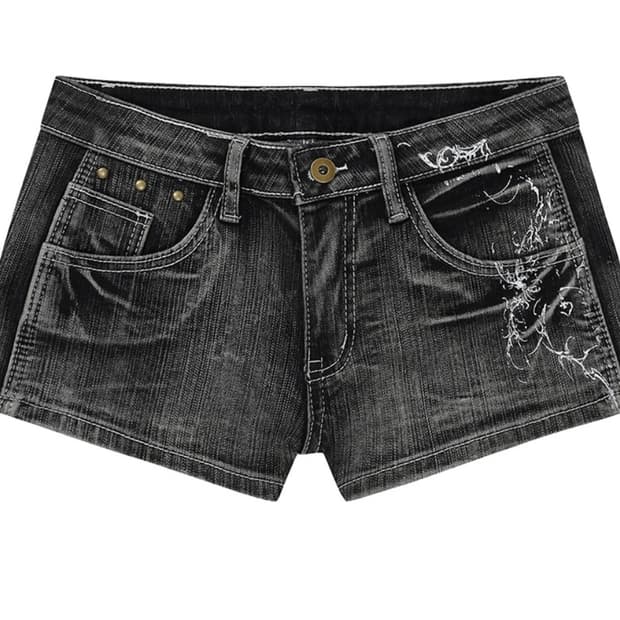 길라아카이브 타투 그래픽 데님 쇼츠 반바지 그레이 M