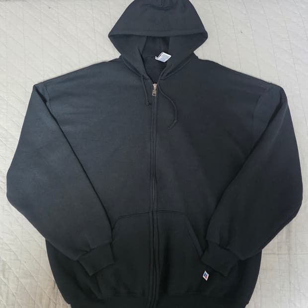 [XL] 90s 빈티지 러셀 애슬레틱 후드집업 블랙
