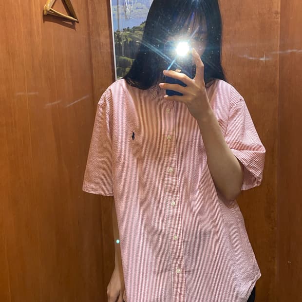 (L) POLO 폴로 랄프로렌 스트라이프 반팔 셔츠 클래식 핏