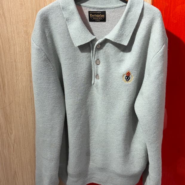 헤리티지플로스 울 폴로 셔츠 민트 xs