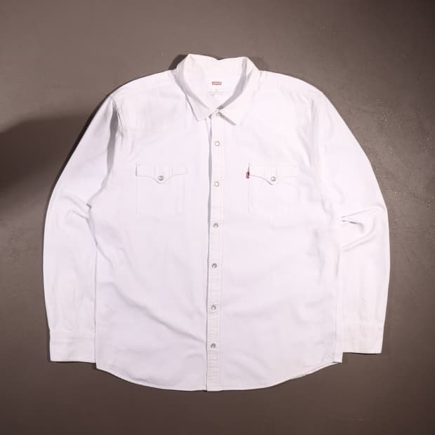 리바이스 화이트 웨스턴 데님셔츠