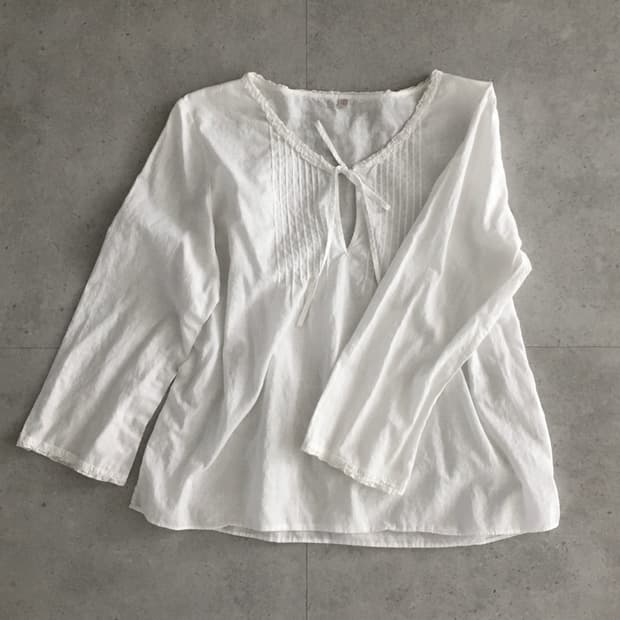 Japanese vintage white morigirl blouse
