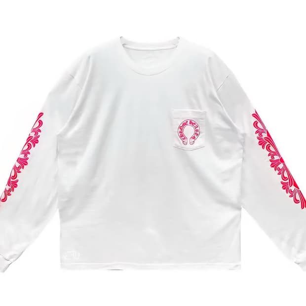 크롬하츠 신상 롱슬리브 흰/핑 xl