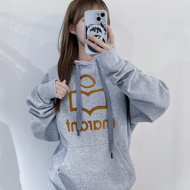 이자벨마랑에뚜왈 그레이 빅로고 후드