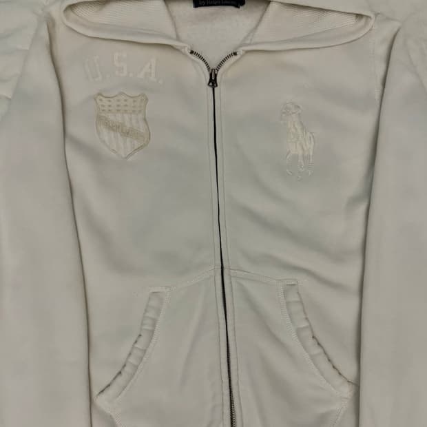 [희귀] 폴로 랄프로렌 빅포니 usa 아이보리 후드집업